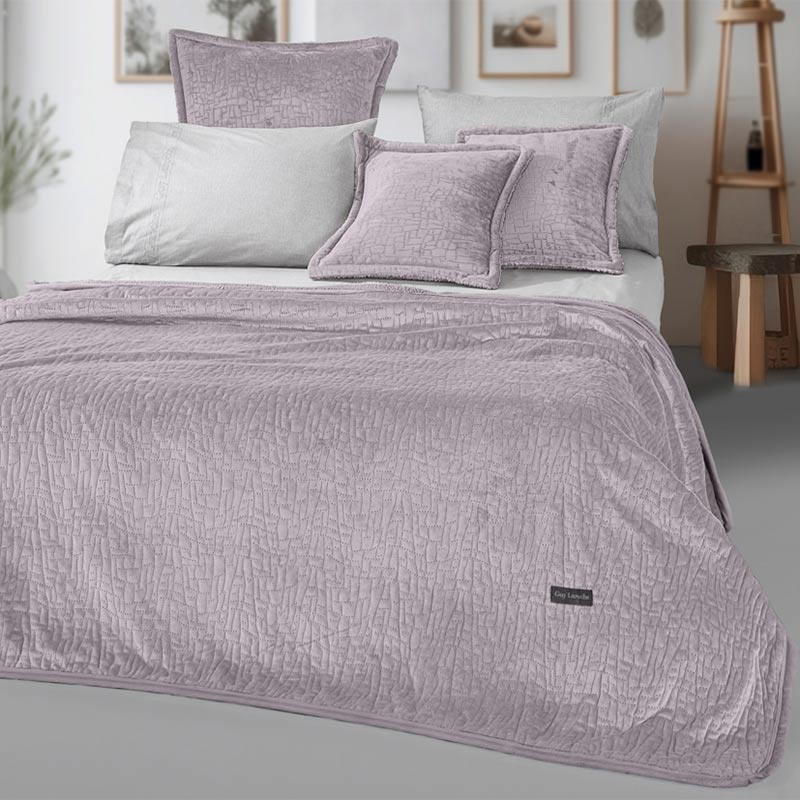 Κουβερλί Βελουτέ Υπέρδιπλο Με Γουνάκι (220x240) + Διακοσμητική Μαξιλαροθήκη (Σετ) Guy Laroche Bolzano Melanze