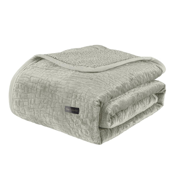 Κουβερλί Βελουτέ Υπέρδιπλο Με Γουνάκι (220x240) + Διακοσμητική Μαξιλαροθήκη (Σετ) Guy Laroche Bolzano Khaki