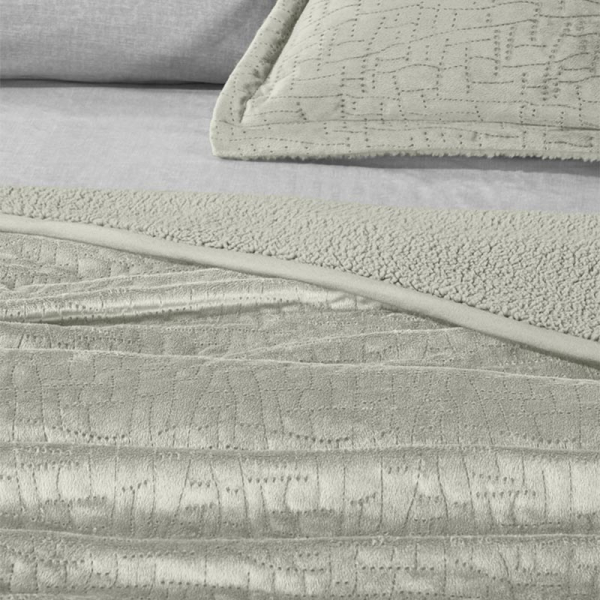 Κουβερλί Βελουτέ Υπέρδιπλο Με Γουνάκι (220x240) + Διακοσμητική Μαξιλαροθήκη (Σετ) Guy Laroche Bolzano Khaki