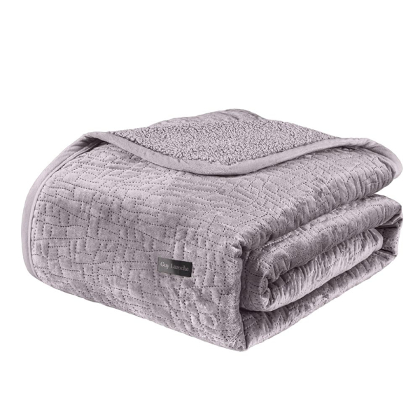 Κουβερλί Βελουτέ Ημίδιπλο Με Γουνάκι (180x220) + Διακοσμητική Μαξιλαροθήκη (Σετ) Guy Laroche Bolzano Melanze