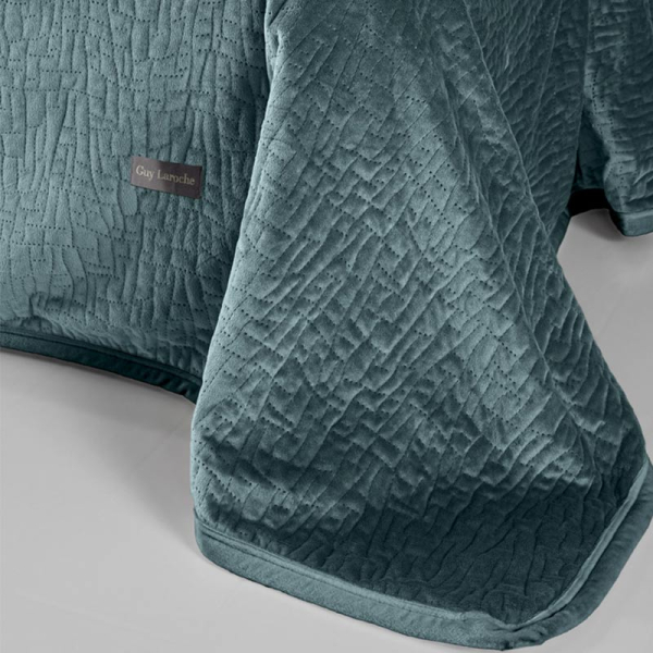 Κουβερλί Βελουτέ Υπέρδιπλο Με Γουνάκι (220x240) + Διακοσμητική Μαξιλαροθήκη (Σετ) Guy Laroche Bolzano Emerald