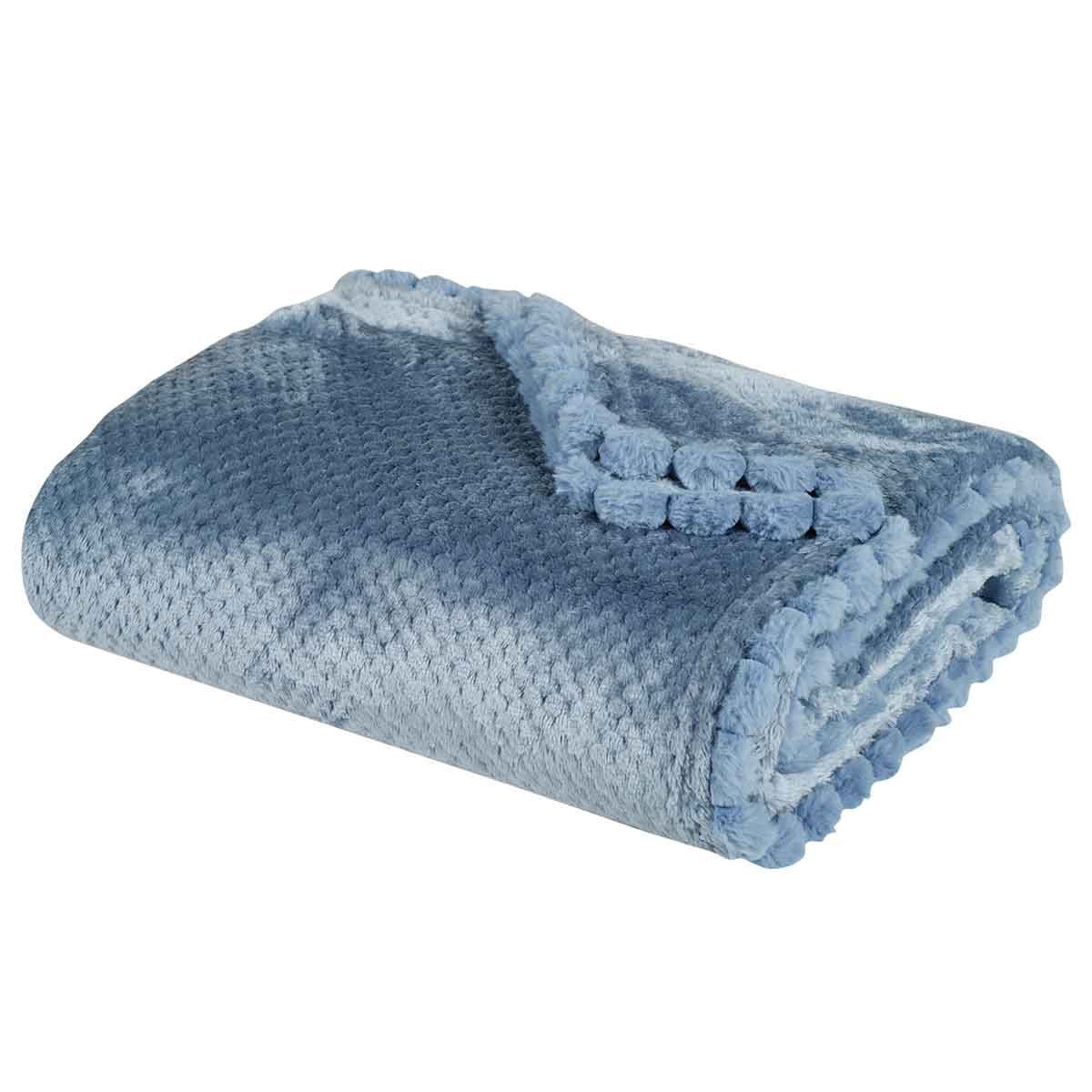Κουβέρτα Fleece Υπέρδιπλη (220X240) Das Home 1186 Dusty Blue Λευκά Είδη Κρεβατοκάμαρας Κουβέρτες Υπέρδιπλες Spitishop