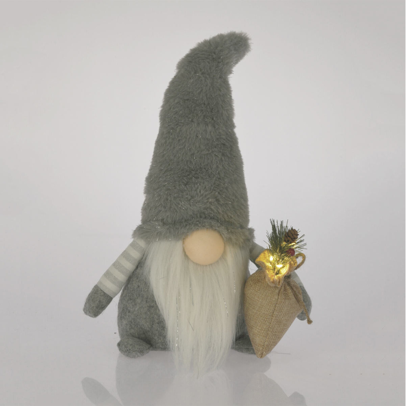 Χριστουγεννιάτικο Διακοσμητικό Με Led (21x14x38) K-M Gnome Grey AQS000850