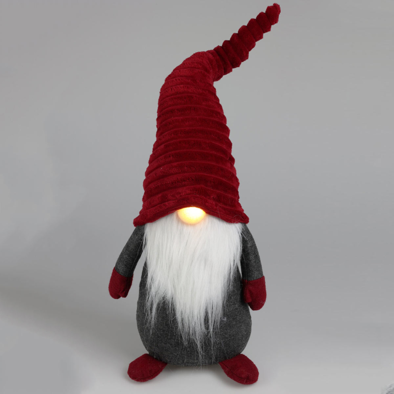 Χριστουγεννιάτικο Διακοσμητικό Με Led (24x14x57) K-M Gnome Burgundy CAA753660