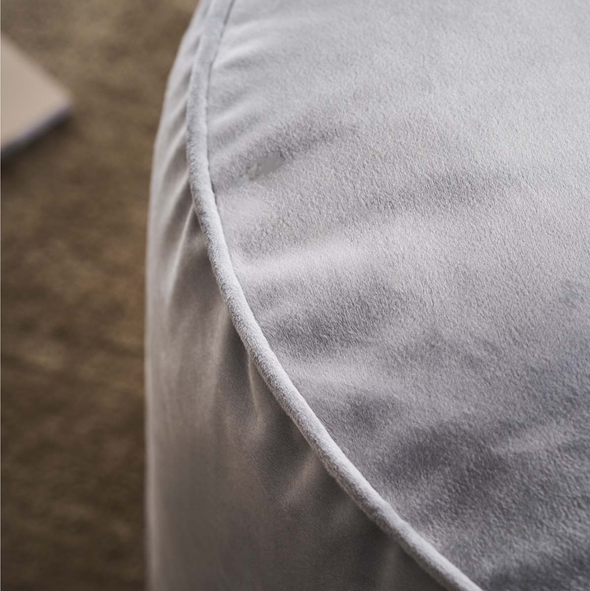 Πουφ (Φ50X40) Gofis Home Winter Cloud Grey 711 34 Έπιπλα Σαλονιού Spitishop