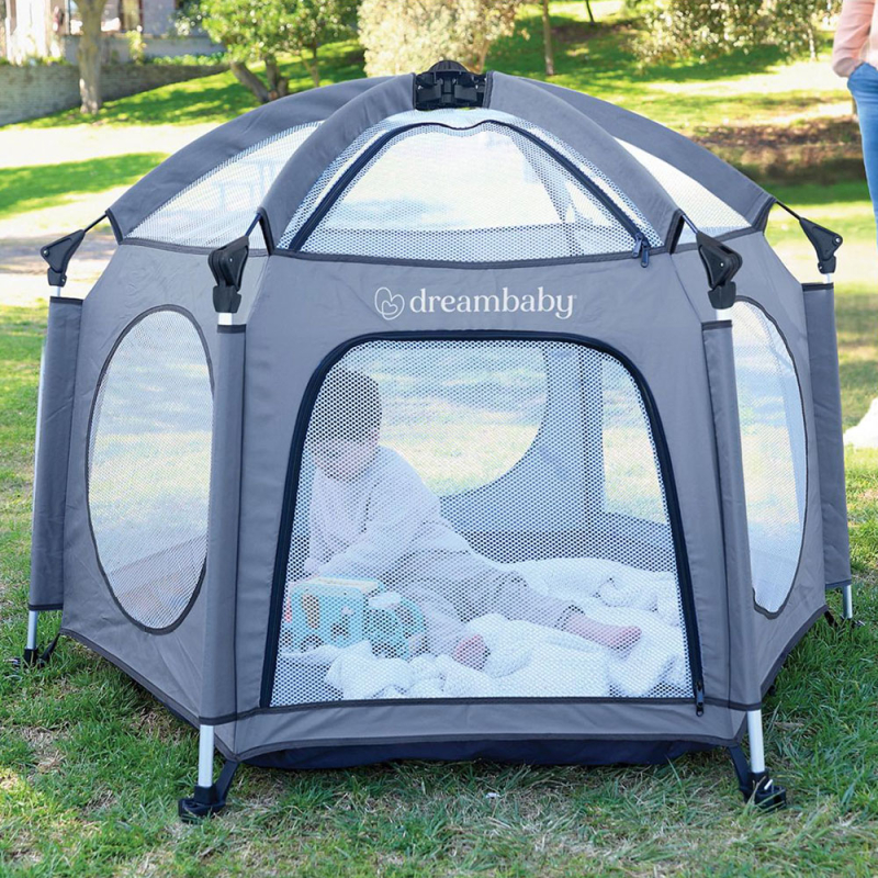 Πάρκο Με Κάλυμμα UV Dreambaby Blue/Gray BR78585