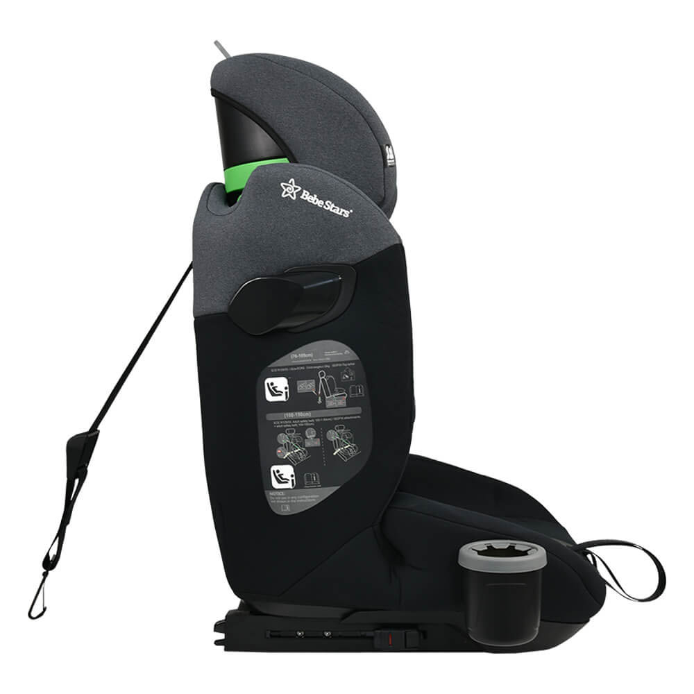 Κάθισμα Αυτοκινήτου Isofix (76-150Εκ Ύψος) Bebe Stars Compass I-Size Steel Grey 935-186 Home Βρεφικά Καθίσματα Spitishop