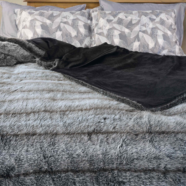 Κουβέρτα Γούνινη Υπέρδιπλη (220x230) Kentia Stylish Dynasty 30 Black