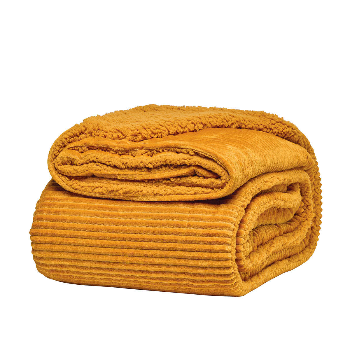 Κουβέρτα Fleece Μονή (160x240) Με Γουνάκι Kentia Versus Spencer 11 Ochre φωτογραφία