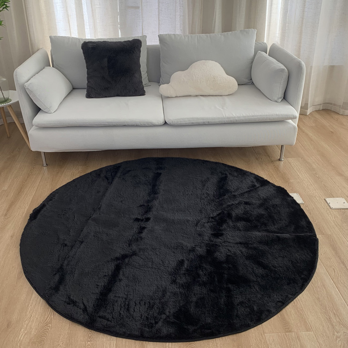 Στρογγυλό Χαλί Γούνινο (Φ160) Anna Riska Felicity Black 5201499433552 ...