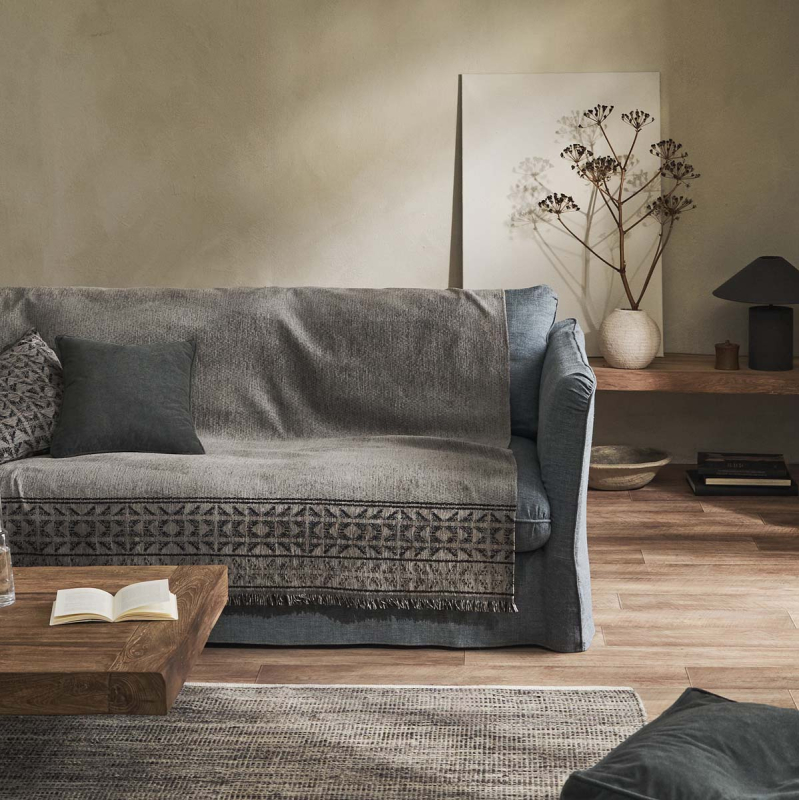 Ριχτάρι Καναπέ Τριθέσιου (180x310) Gofis Home Indira Ash Beige/Black 258/13