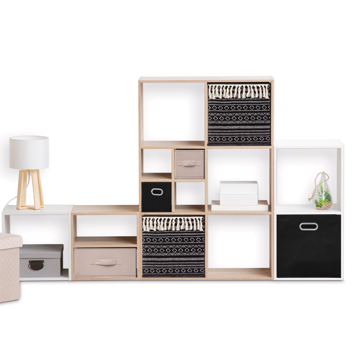 Βιβλιοθήκη Δαπέδου 6 Θέσεων (67 5X32X100 5) F-V Box Mix Nat 138909 Home Έπιπλα Βιβλιοθήκες - Ραφιέρες Spitishop