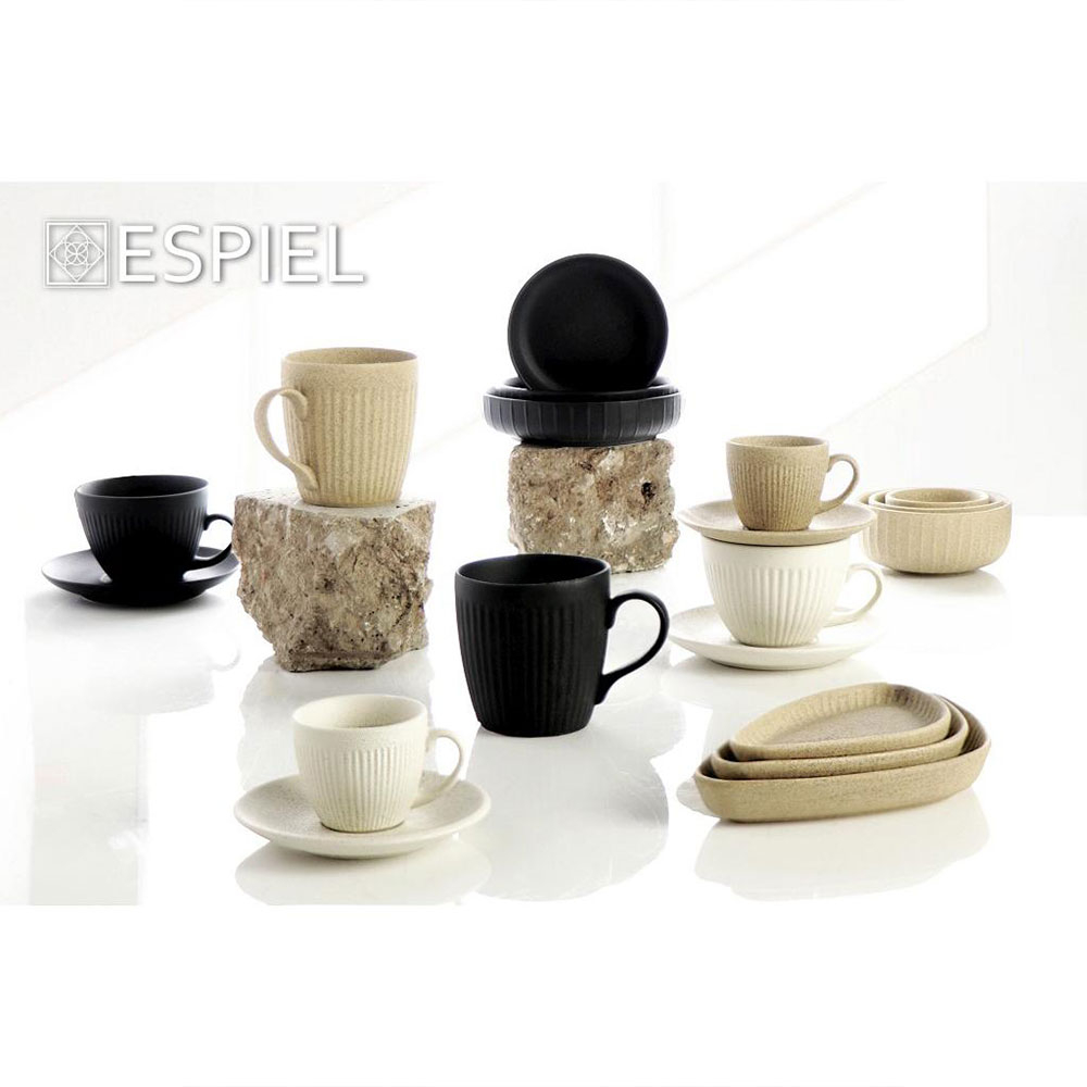 Φλυτζάνι Καφέ 310Ml + Πιατάκι Espiel Gobi Black Ow2045K6 Home Είδη Σερβιρίσματος Κούπες & Φλυτζάνια Τσαγιού Spitishop