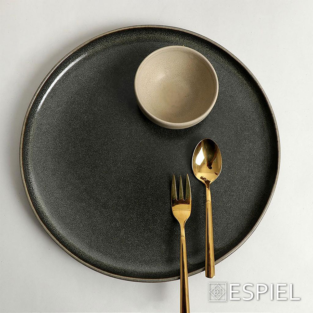 Πιάτο Φαγητού Ρηχό (Φ28) Espiel Noah Grey Green Tap206K4 Home Είδη Σερβιρίσματος Πιάτα & Σερβίτσια Spitishop
