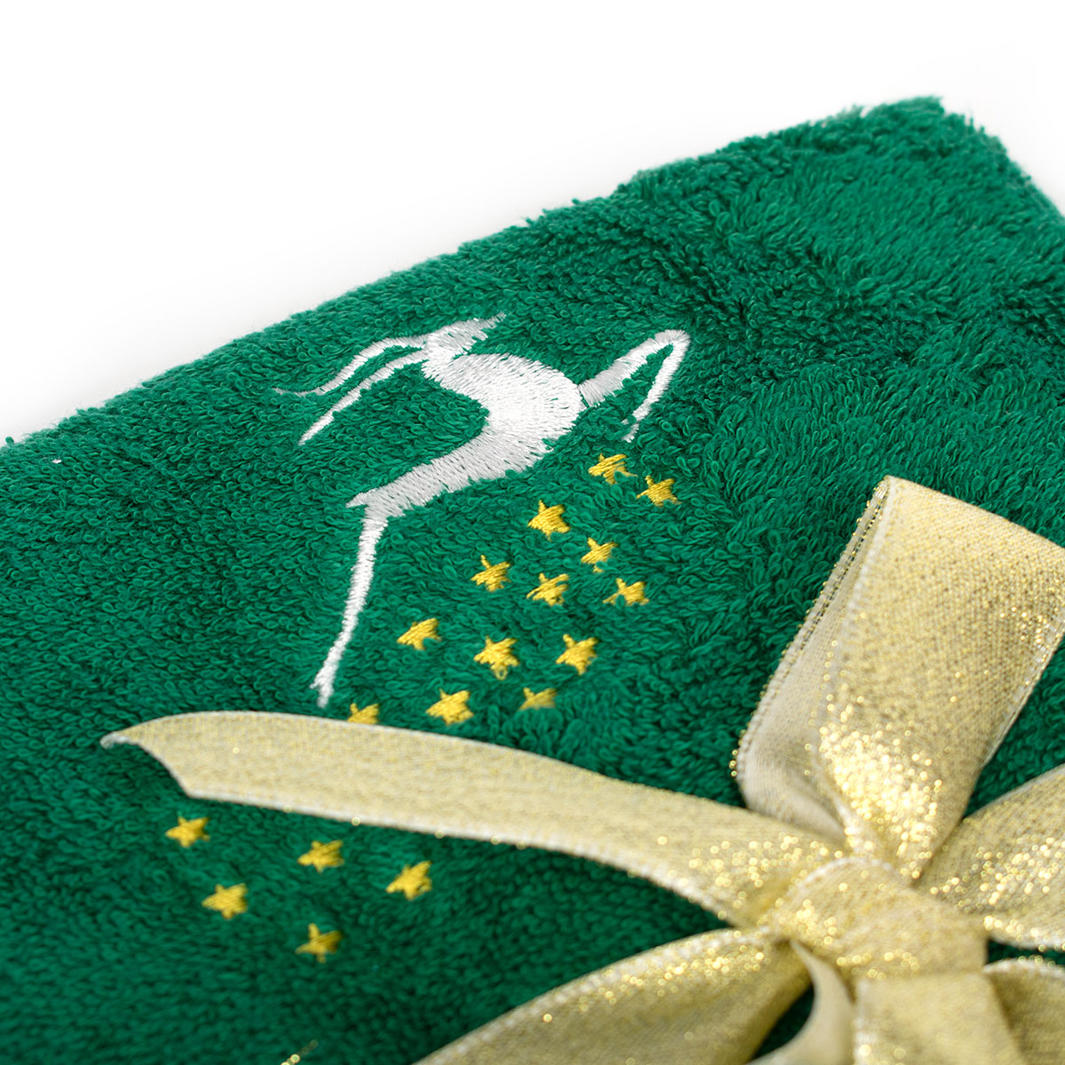 Χριστουγεννιάτικες Πετσέτες (Σετ 2Τμχ) Dimcol Reindeer Green Home Χριστουγεννιάτικα Είδη Μπάνιου Spitishop