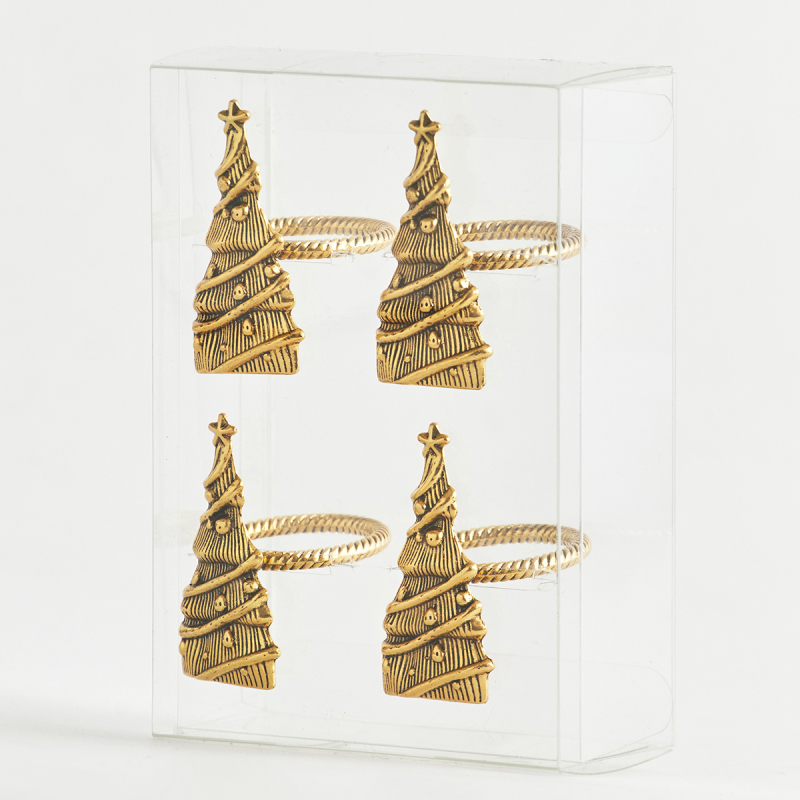 Χριστουγεννιάτικα Δαχτυλίδια Πετσέτας Φαγητού (Σετ 4τμχ) Eurolamp 600-44337