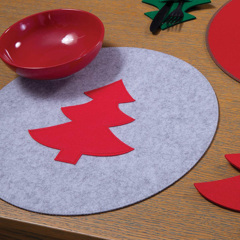 Χριστουγεννιάτικα Σουπλά (Σετ 2τμχ) Nef-Nef Homeware Felt Tree Grey