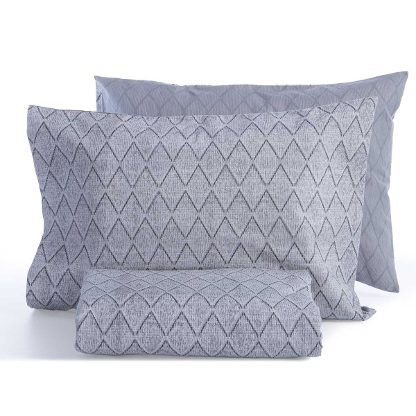 Φανελένια Παπλωματοθήκη Υπέρδιπλη (Σετ 240x230) 2 Όψεων Nef-Nef Homeware Flannel Torredo Grey