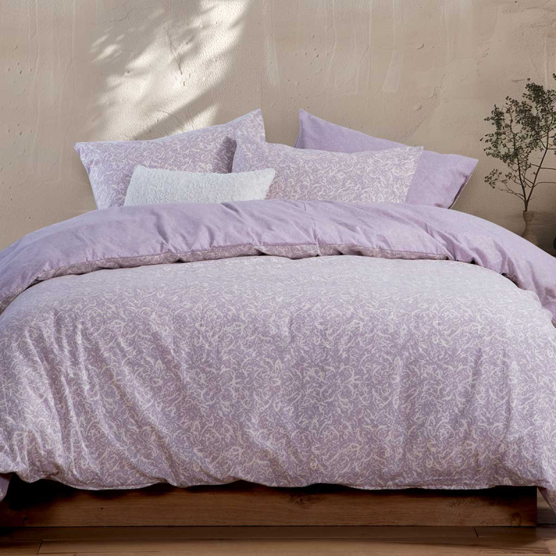 Φανελένια Σεντόνια Μονά (Σετ) Nef-Nef Homeware Flannel Sorial Mauve