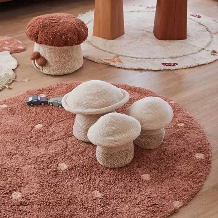 Στρογγυλό Χαλί All Season (Φ140) Lorena Canals Dot Chestnut Home Χαλιά Βρεφικά & Παιδικά Spitishop
