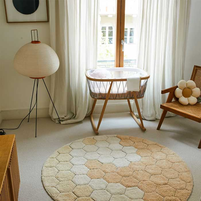 Στρογγυλό Χαλί All Season (Φ140) Lorena Canals Honeycomb Golden Home Χαλιά Βρεφικά & Παιδικά Spitishop