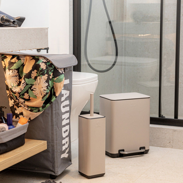 Κάδος Απορριμμάτων Μπάνιου (24.1x21.3x31.6) Estia 6lt Soft Close Taupe 02-20972