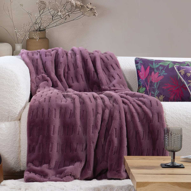 Γούνινη Κουβέρτα Καναπέ (130x180) Nef-Nef Homeware Vivo Orchid