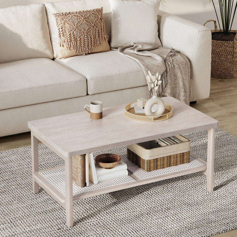 Τραπέζι Σαλονιού Με Ράφι (100x55x45) Vasagle LCT240K66