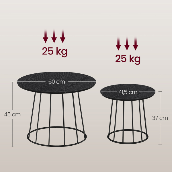 Τραπέζια Σαλονιού (Σετ 2τμχ) Vasagle LCT045B56