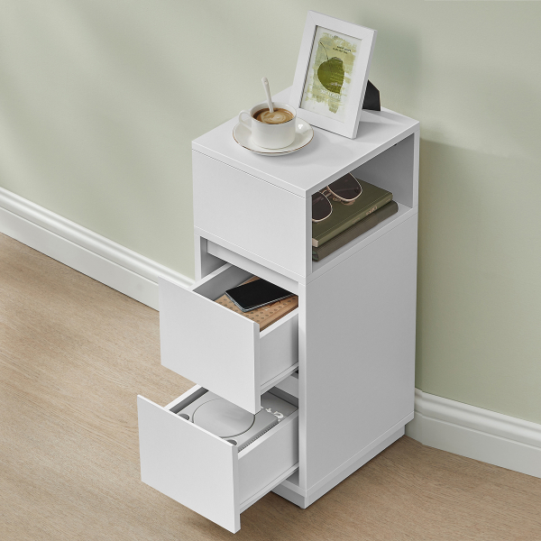 Κομοδίνο Με 2 Συρτάρια & Ράφι (30x25x65) Vasagle LET656W01