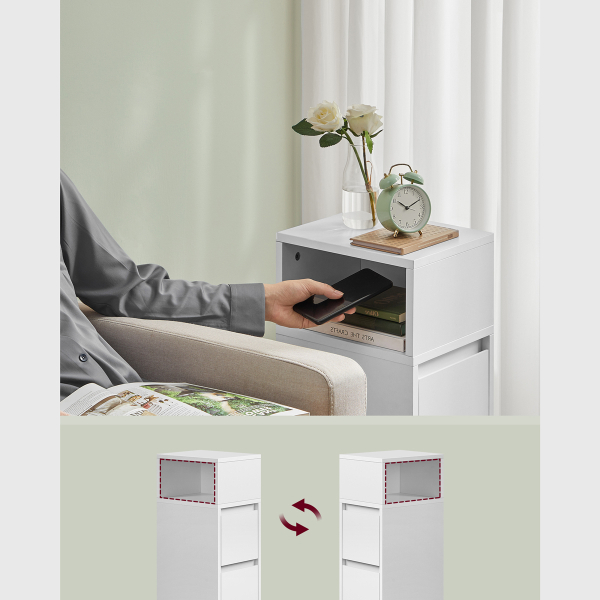 Κομοδίνο Με 2 Συρτάρια & Ράφι (30x25x65) Vasagle LET656W01