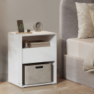 Κομοδίνο Με Ενσωματωμένες Πρίζες & USB (35x45x58.3) Vasagle LET777W04