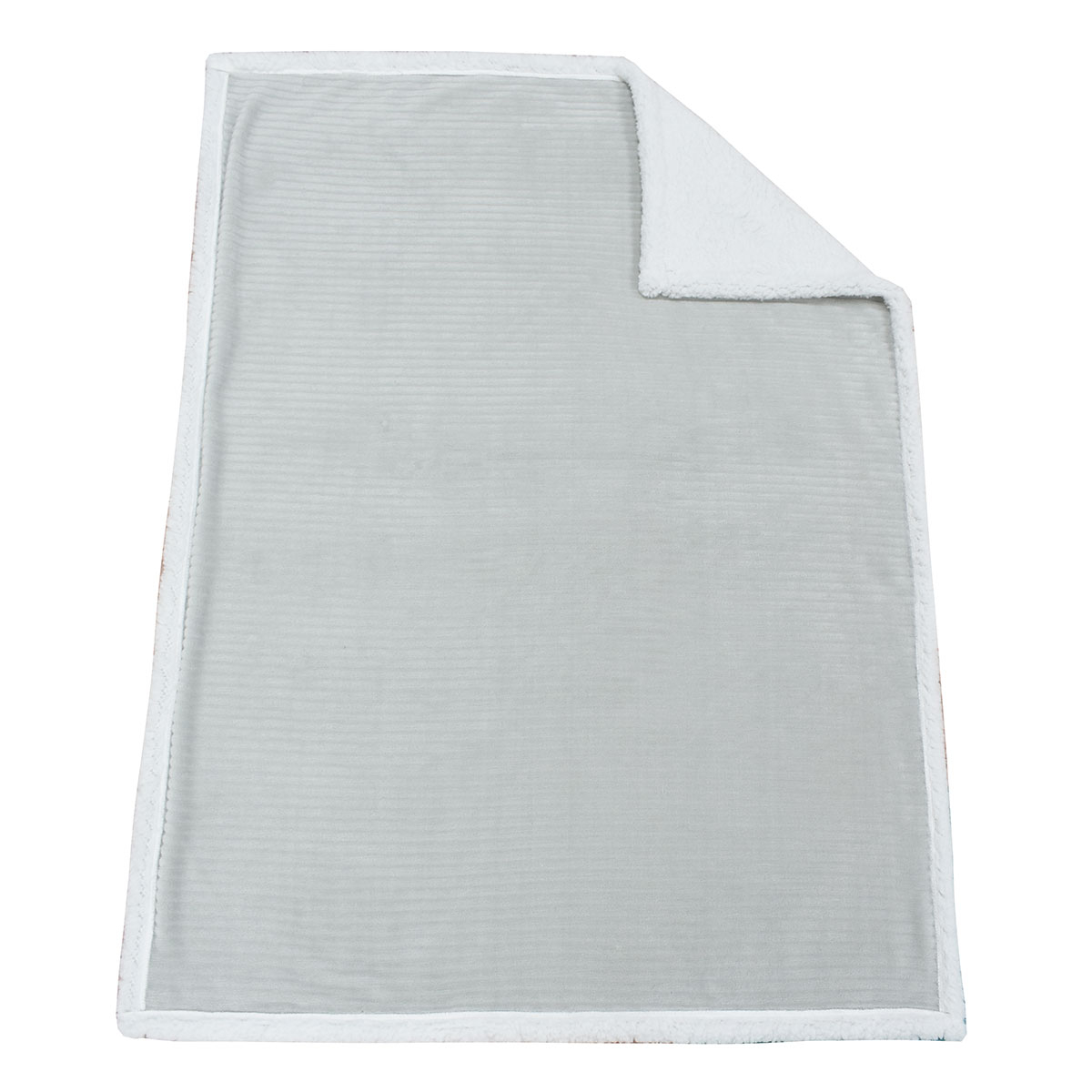 Κουβέρτα Fleece Αγκαλιάς με Γουνάκι (75X100) Dimcol Ριγέ Grey Home Βρεφικά Προίκα Μωρού Κουβέρτες Βρεφικές Spitishop