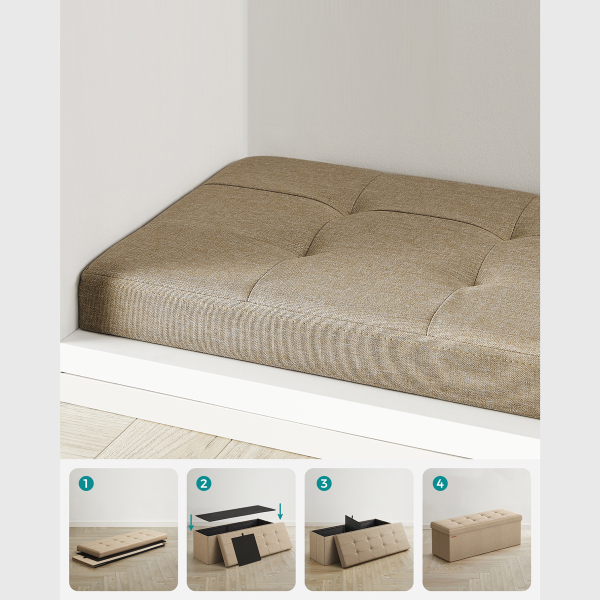 Ταμπουρέ Με Αποθηκευτικό Χώρο (110x38x38) Songmics LSF077R01V2