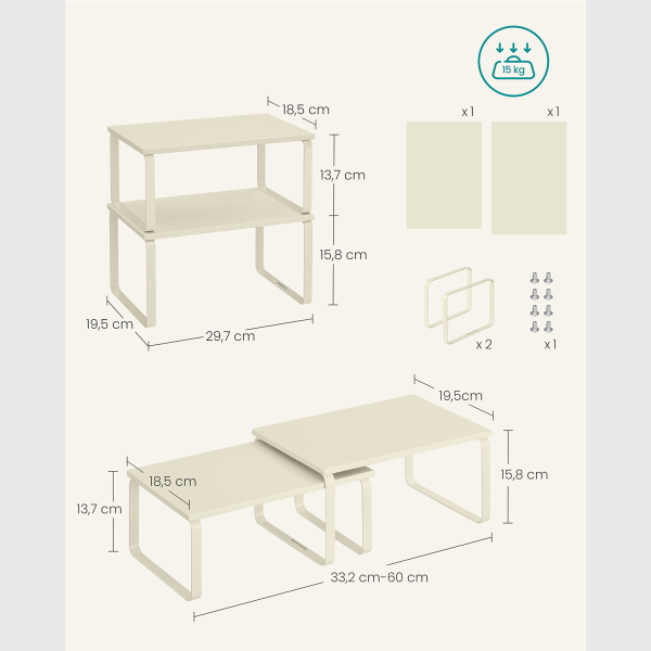 Ράφια Οργάνωσης (Σετ 2τμχ) Songmics KCS002W02