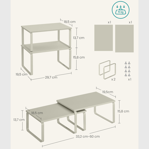 Ράφια Οργάνωσης (Σετ 2τμχ) Songmics KCS002K01