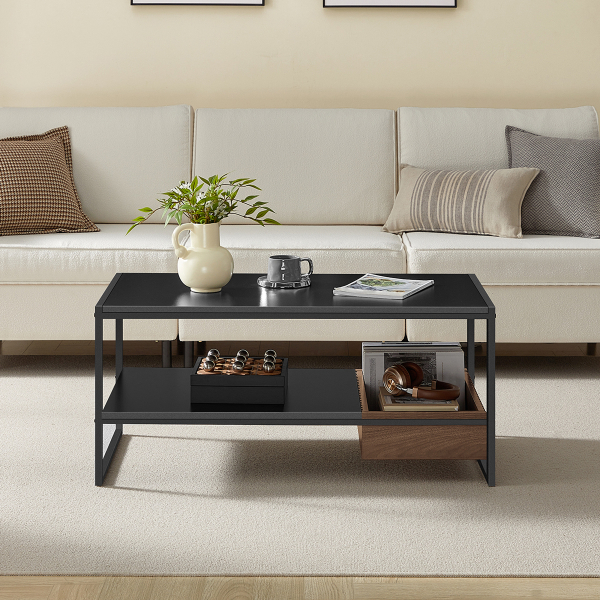 Τραπέζι Σαλονιού Με Ράφι (100x55x45) Vasagle LCT819B43