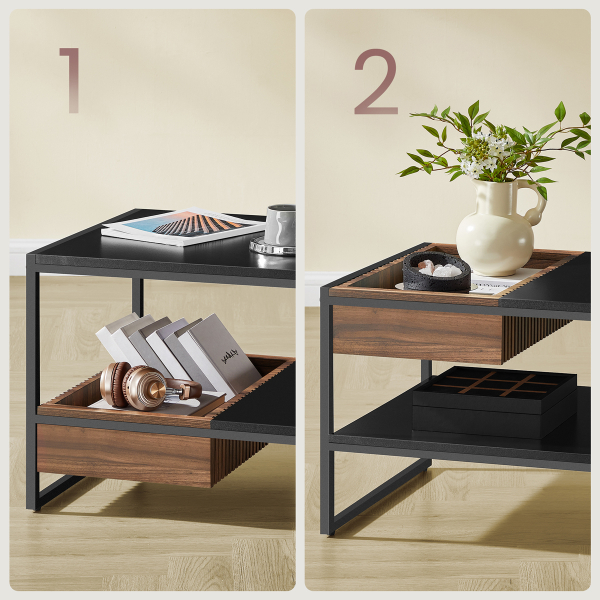 Τραπέζι Σαλονιού Με Ράφι (100x55x45) Vasagle LCT819B43