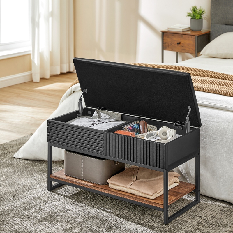 Παγκάκι Εισόδου Με Αποθηκευτικό Χώρο & Ράφι (80x35x46) Vasagle LSB822B43