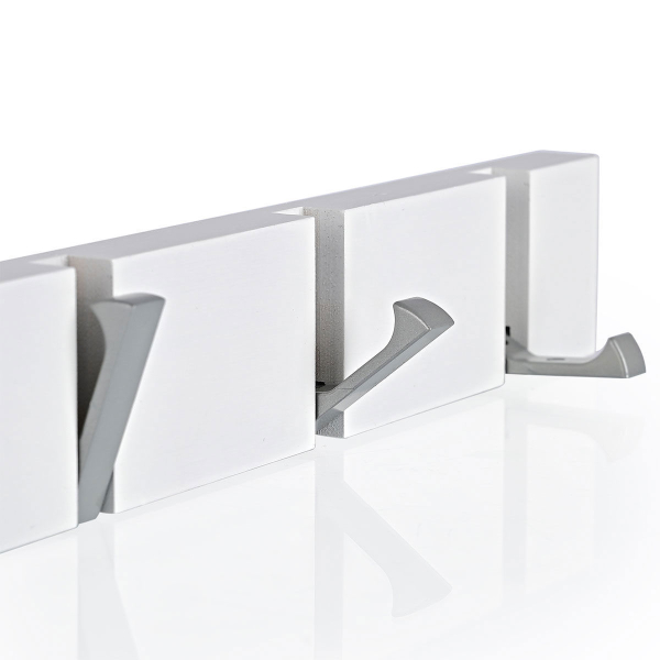 Κρεμάστρα Τοίχου 4 Θέσεων (40x5.5x1.8) Estia Ξύλινη Λευκή 02-18382