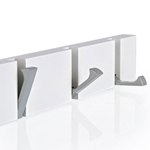 Κρεμάστρα Τοίχου 6 Θέσεων (60x5.5x1.8) Estia Ξύλινη Λευκή 02-18405