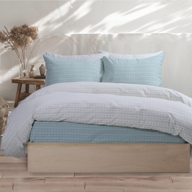 Παπλωματοθήκη Υπέρδιπλη (Σετ 240x230) 2 Όψεων Nef-Nef Homeware Barsol Green