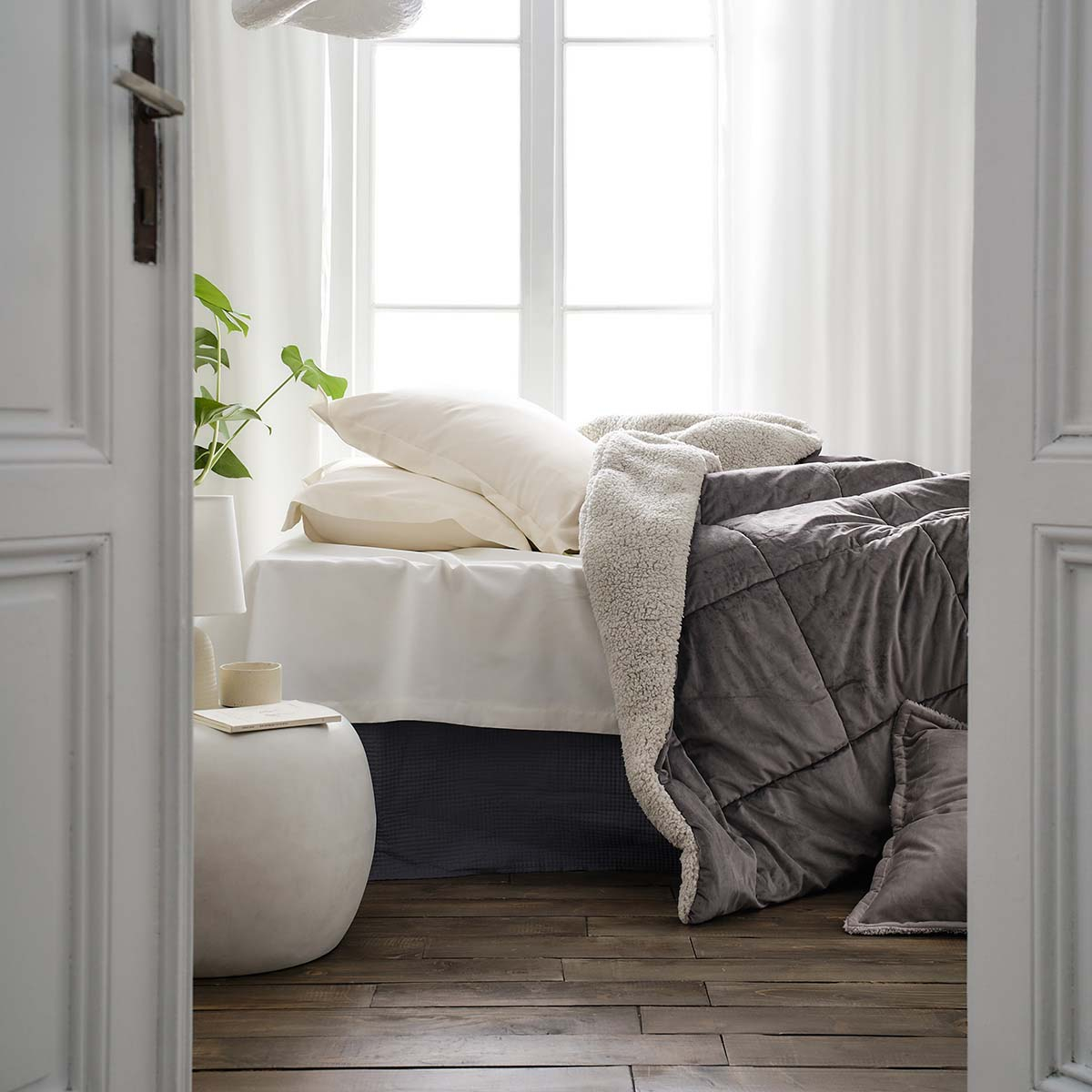 Κουβερτοπάπλωμα Μονό (170X220) Gofis Home Teddy Mystic Grey 407 48 Λευκά Είδη Κρεβατοκάμαρας Παπλώματα Μονά Spitishop
