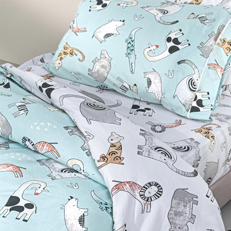 Παπλωματοθήκη Μονή (Σετ 165X225) 2 Όψεων Guy Laroche Zootopia Aqua Grey Home Παιδικά Λευκά Είδη Παπλωματοθήκες Παιδικές Spitishop