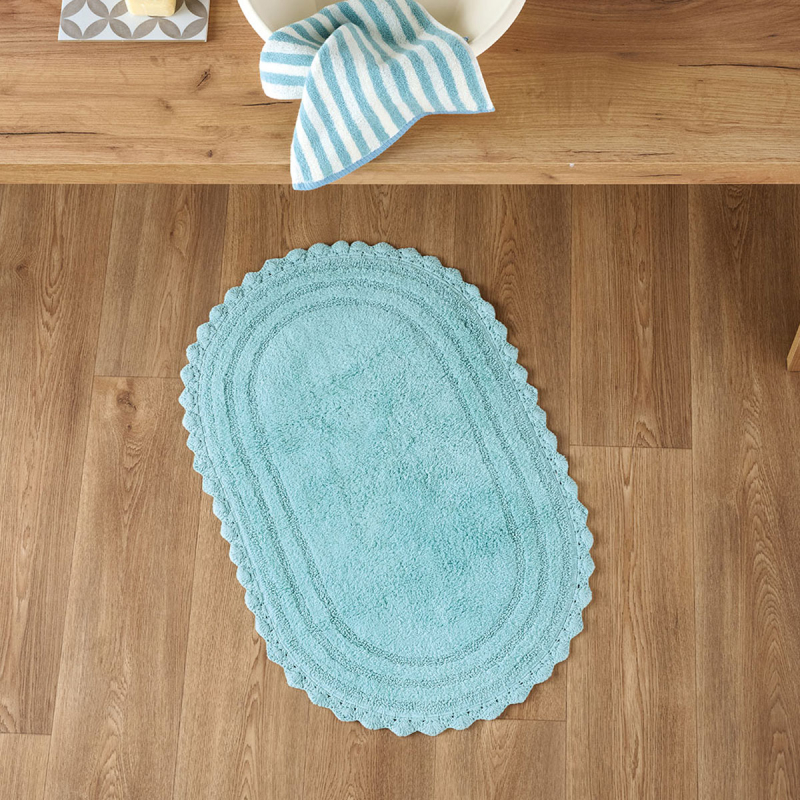 Πατάκι Μπάνιου Οβάλ (50x80) Kentia Loft Mack 19 Ciel