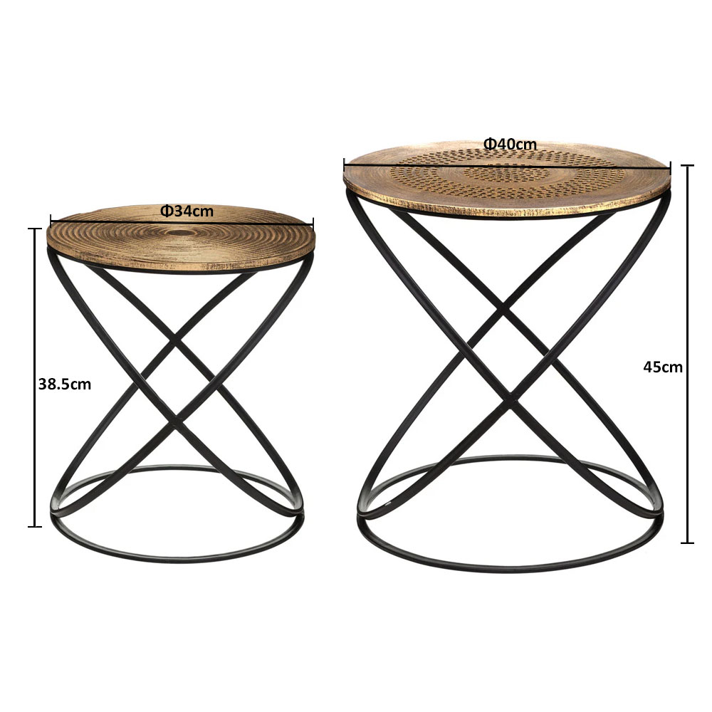 Βοηθητικά Τραπεζάκια (Σετ 2Τμχ) A-S Etnik 157233 Home Έπιπλα Σαλονιού & Spitishop