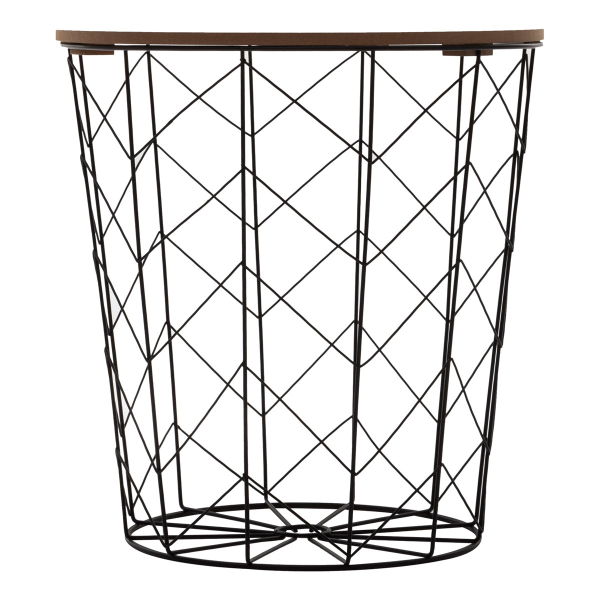 Βοηθητικό Τραπεζάκι Με Αποθηκευτικό Χώρο (Φ37x38) A-S Kumi Black 166582