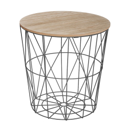 Βοηθητικό Τραπεζάκι Με Αποθηκευτικό Χώρο (Φ41x40) A-S Kumi Black 157056E