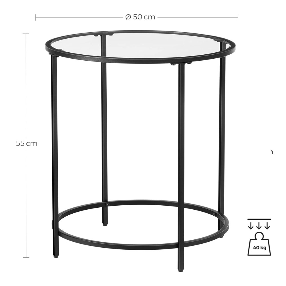 Βοηθητικό Τραπεζάκι (Φ50X55) Vasagle Lgt020B01 Home Έπιπλα Σαλονιού Τραπεζάκια Spitishop