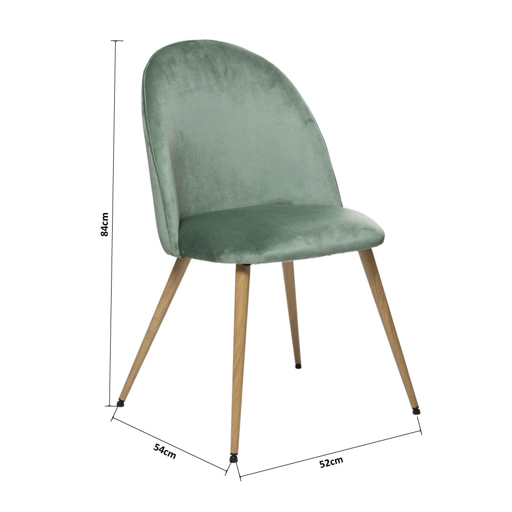 Καρέκλα Τραπεζαρίας (52X54X84) A-S Slano Velvet Vert 184909B Home Έπιπλα Κουζίνας & Καρέκλες Spitishop